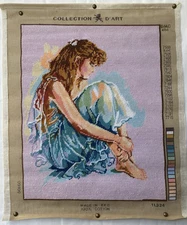 Completed Collection D'Art Tapestry Canvas #11324 Whimsical Girl 38cm x 48cm