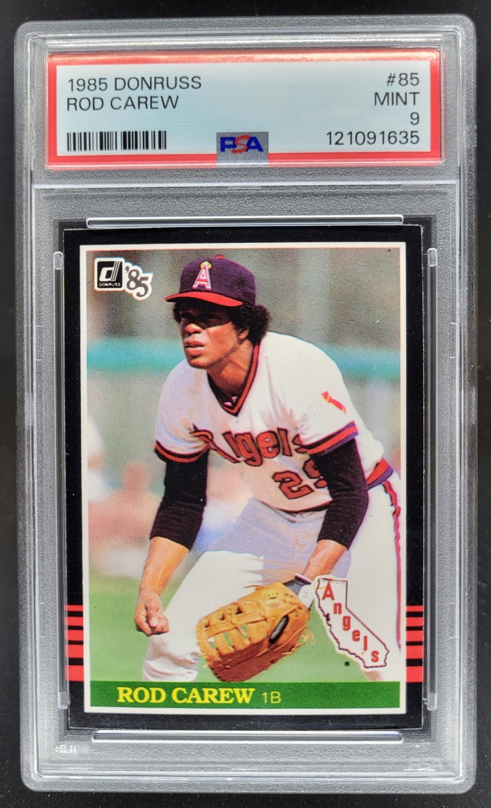 1985 Donruss Rod Carew #85 PSA 9 California Angels MB6