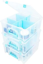 ArtBin 6990RH-AMZ Super Satchel Double Deep Compartment Box - Art Storage with 8