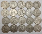90% SILVER FRANKLIN HALF DOLLAR - FULL ROLL - 20 COINS - MIXED DATES