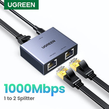UGREEN Ethernet Splitter 1 to 2 RJ45 1000Mbps Network Adapter Coupler
