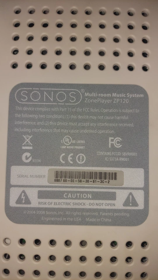 Sonos Connect: amplificador Gen 1 (ZP120) blanco/gris Foto 4 de 4