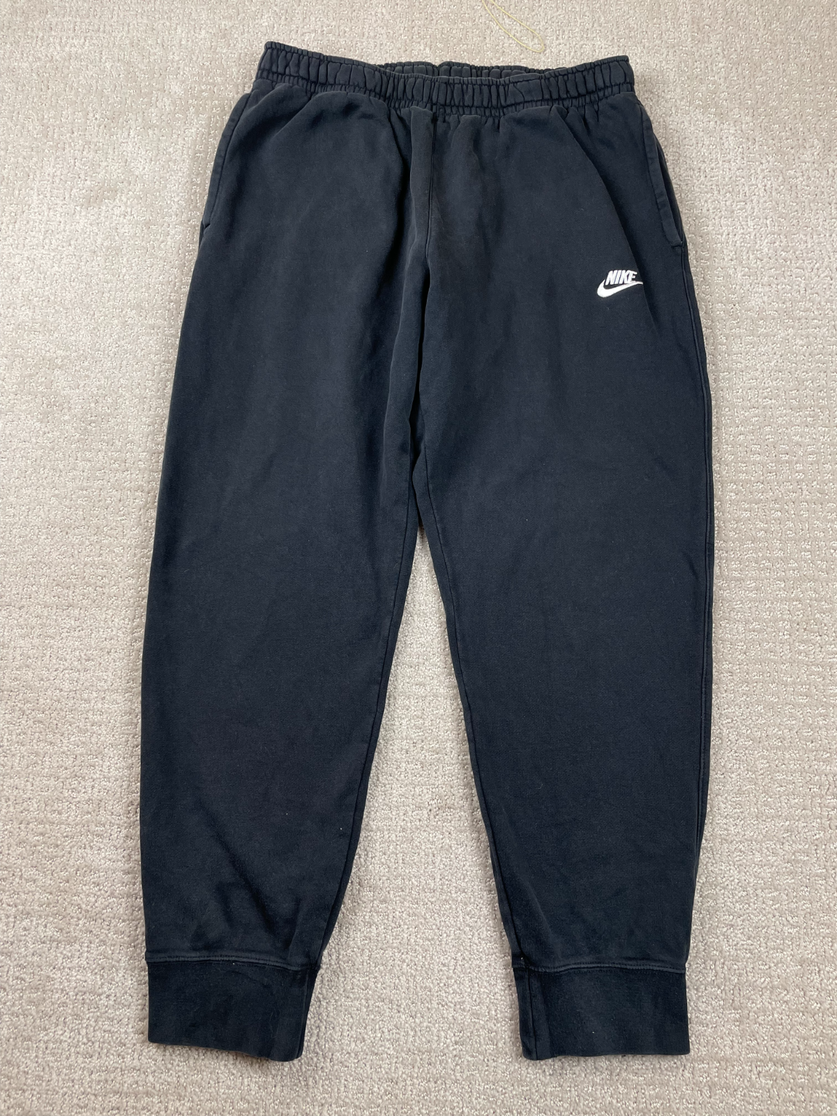 Nike Sweatpants Men Large Black Sportswear Club Fleece Drawstring Joggers BV2671