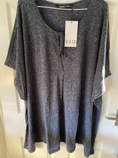 Image of Ladies Top Size 30/32 By Yours In Marl Blue