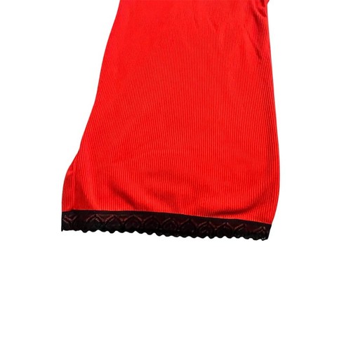 Love to Sleep Pajama Set 2 Piece Womens Size Large Red Black Cami Capri Bottoms - Picture 6 of 14