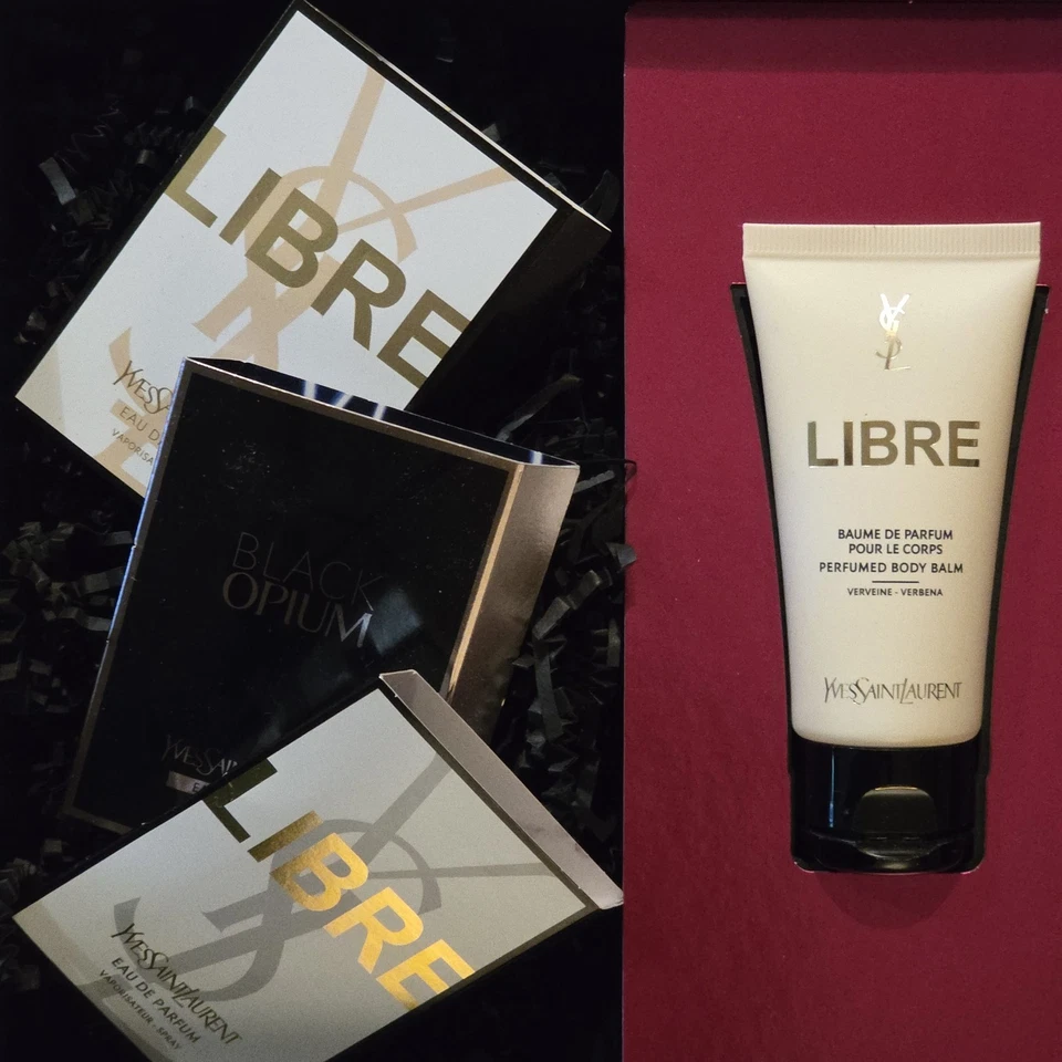 YSL 豪华样品套装 - 3 香水和自由身体润肤霜! 包括大 YSL 盒 ! — 第 2/4 张图片