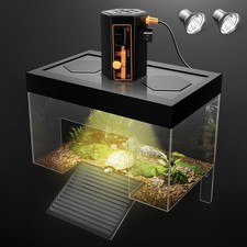 Clioran Turtle Basking Platform with Light,9.8 6.2 6.2inch Small Land Elevated T