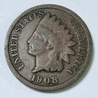 1908 Indian Head One Cent Penny Very Good Details #5692
