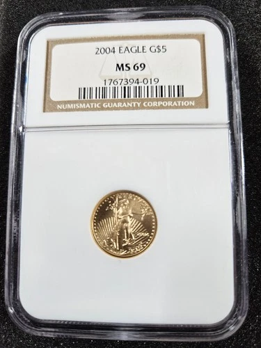 🌟 2004 $5 Gold American Eagle 1/10 oz BU Coin NGC MS69