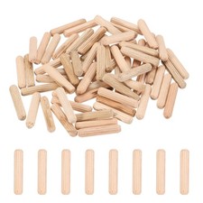 95 Pcs Wood Dowel Pins 3/16" x 1 1/4" Fluted Wooden Dowels Hardwood Pegs