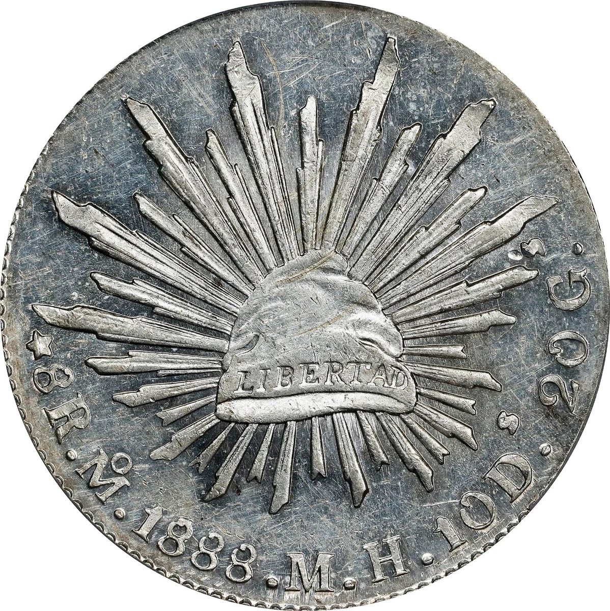 Silver 1888 Year Second Republic of Mexico Coins (1867-1905) for