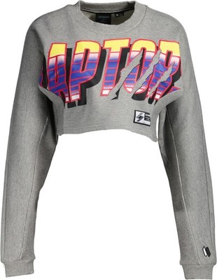 NEU! Superdry Damen Sweatshirt Cropped grau-meliert + Priont bunt Gr. M=40