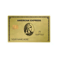 Custom AMEX Gold Card Skin (2-Pack) | Personalized Name | SMALL CHIP Sticker