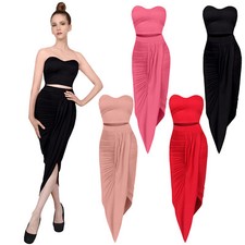 NE PEOPLE Women's Sexy Fitted Asymmetrical Hem Detail Bodycon Dress [NEWDR211]