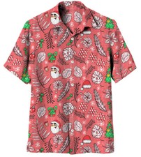 Wes and Willy Mens Christmas Hawaiian Shirt Vintage Floral