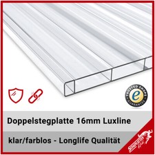 Doppelstegplatten Stegplatten 16mm 16/64 Acrylglas Luxline klar/farblos
