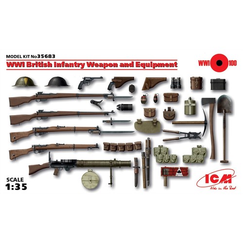 ICM 35683 Plastic model kit Scale 1:35 WWI British infantry weapon and equipment - Picture 21 of 24