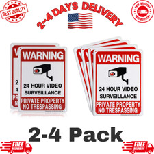 4 PACK Private Property No Trespassing Sign Video Security Camera Signs Outdoor