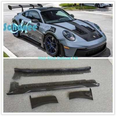 Real Carbon Fiber Sideskirts Side Step Cover For Porsche 911 992 GT3 RS Style