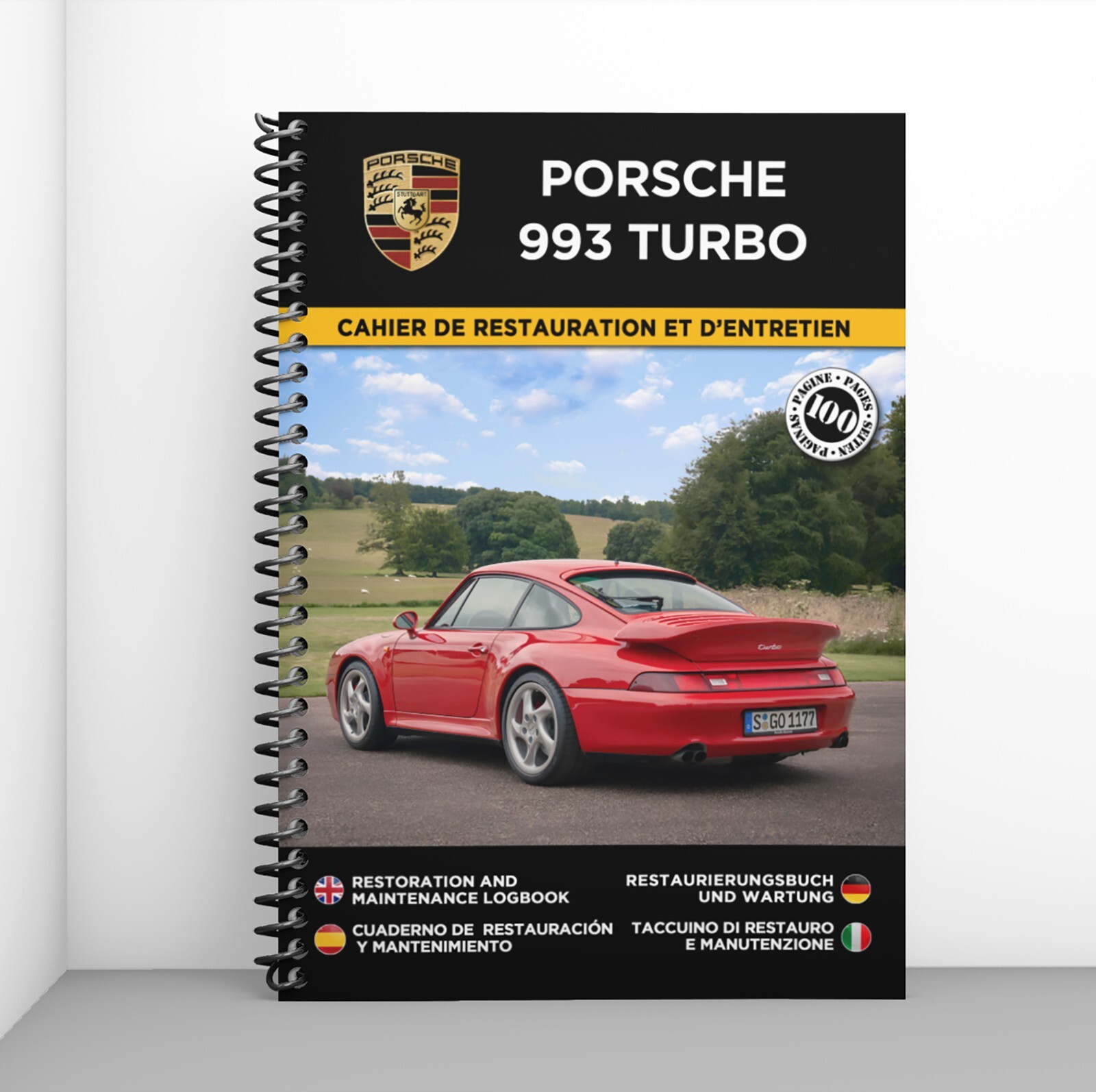 Cahier de restauration Porsche 993 Turbo livre d entretien pour voiture de collection 120 pages
