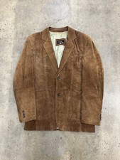 Vintage CORTEFIEL Caramel Brown Mens Leather Coat Jacket Size 38
