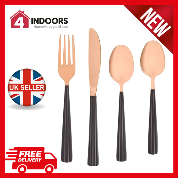 Tower 16pc Stainless Steel Cutlery Set In Black And Rose Gold T859001rb N For Sale Online Ebay