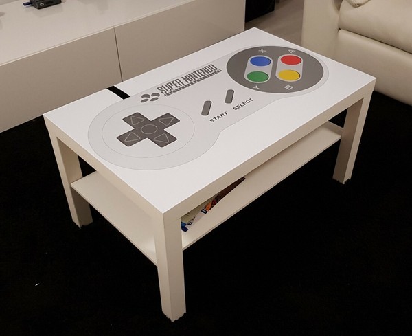 VINILO ADHESIVO RETRO SUPER NINTENDO PARA MESA IKEA LACK 90x55cm DESDE ESPAÑA