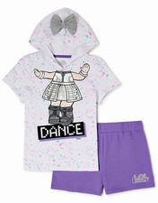 Girls LOL L.O.L Surprise Hoodie Shirt T Shorts Set Outfit Costume Doll 8 10 M L