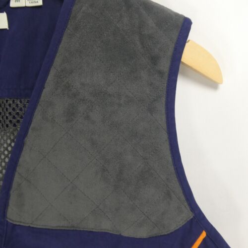 ORVIS Men's Blue Gray M Suede Vest Field Hunting Shooting Clay Target Utility - Picture 2 of 14