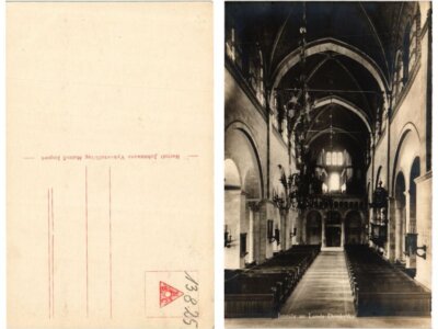 Old postcard interior av Lunds Domkyrka Sweden (419113)