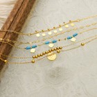 Vintage Blue Turquoise Titanium Steel Bracelet Women Natural Stone Hand Jewelry