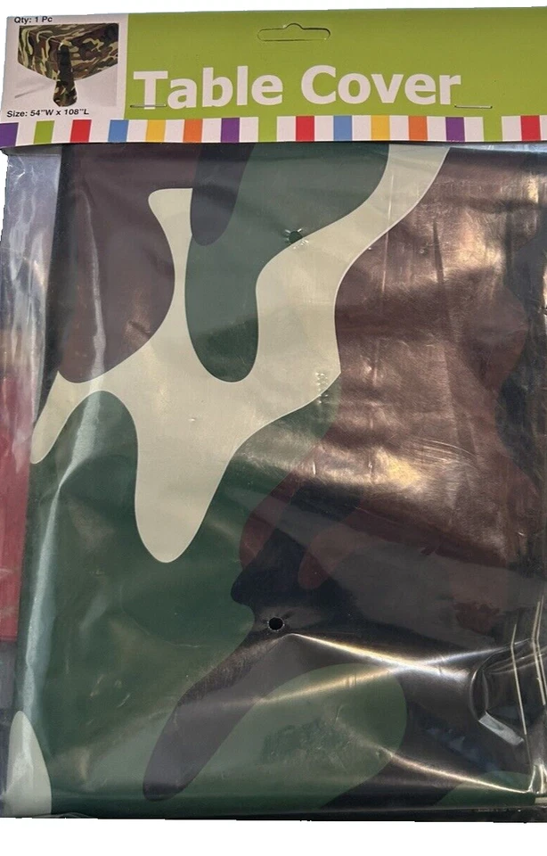 Mantel de plástico camuflaje, suministros de fiesta, 1 pieza Foto 2 de 2