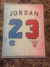 Michael Jordan Painting/Drawing  9”X12” Canvas Panel Half And Half LOOK