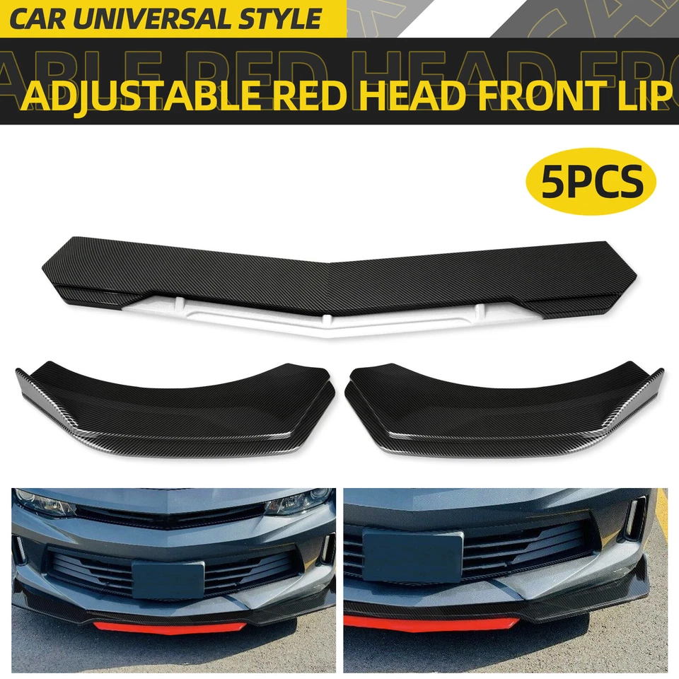 Front Bumper Lip Splitter Carbon Fiber Look + White For Honda Accord Coupe Sedan Foto 4 de 4