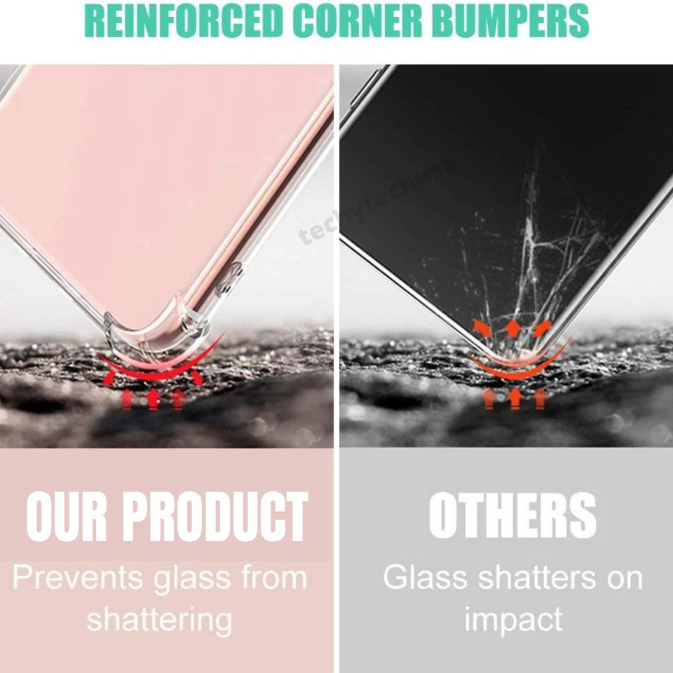 For iPhone 7 8 XR 12 11 Pro Max Clear Case Shockproof With 2PK Screen Protectors - Image 3 of 4