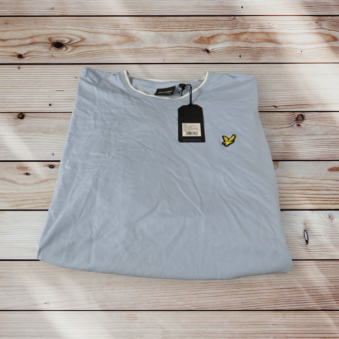 LYLE & SCOTT Plus Tipped T-Shirt Crew Neck Blue/white 5XL XXXXXL Big & Tall