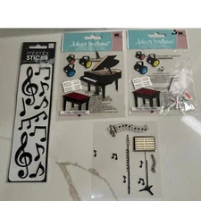 Music Theme Stickers - lot of @32 Stickers with Music Notes Sheet Music Piano