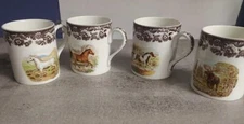 Spode woodland set of 4 x 16 oz mugs 3 x horse+ moose
