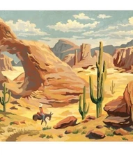 Paint By Numbers Adults kids Desert Landscape DIY Painting Kit 40x50CM Canvas