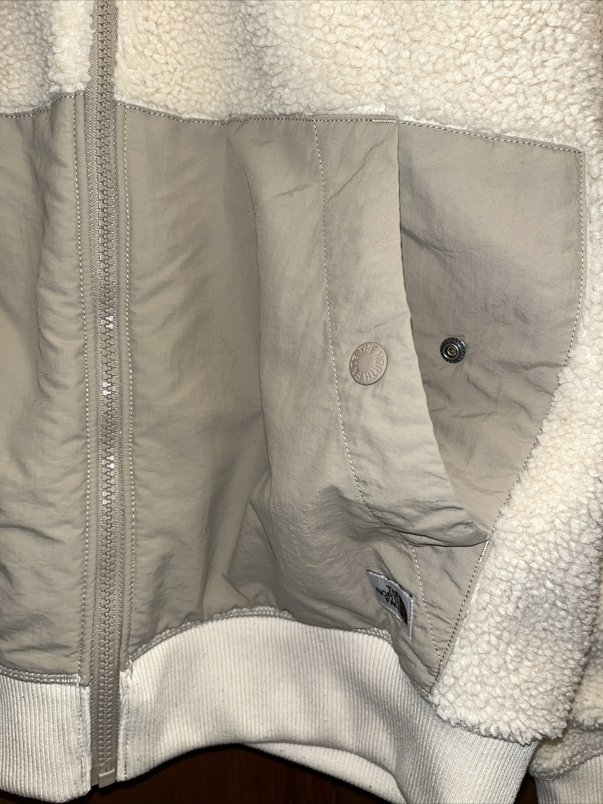 The North Face Men's Ridge HOODIE Jacket Medium M Bleached Sand Tan & Beige image 2