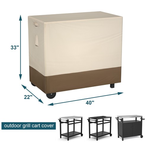 Heavy Duty Waterproof Cover for Outdoor Prep Table 600D BBQ Grill Cart 40x22x33 - Picture 2 of 8