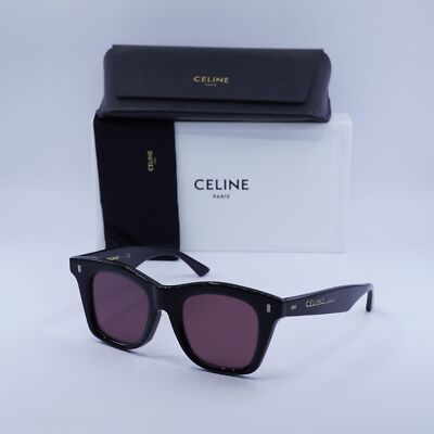 Celine Black Sunglasses with Purple Lenses Celine Acetate Polarized Cat Eye Sunglasses CL4004IN Havana  main image 4