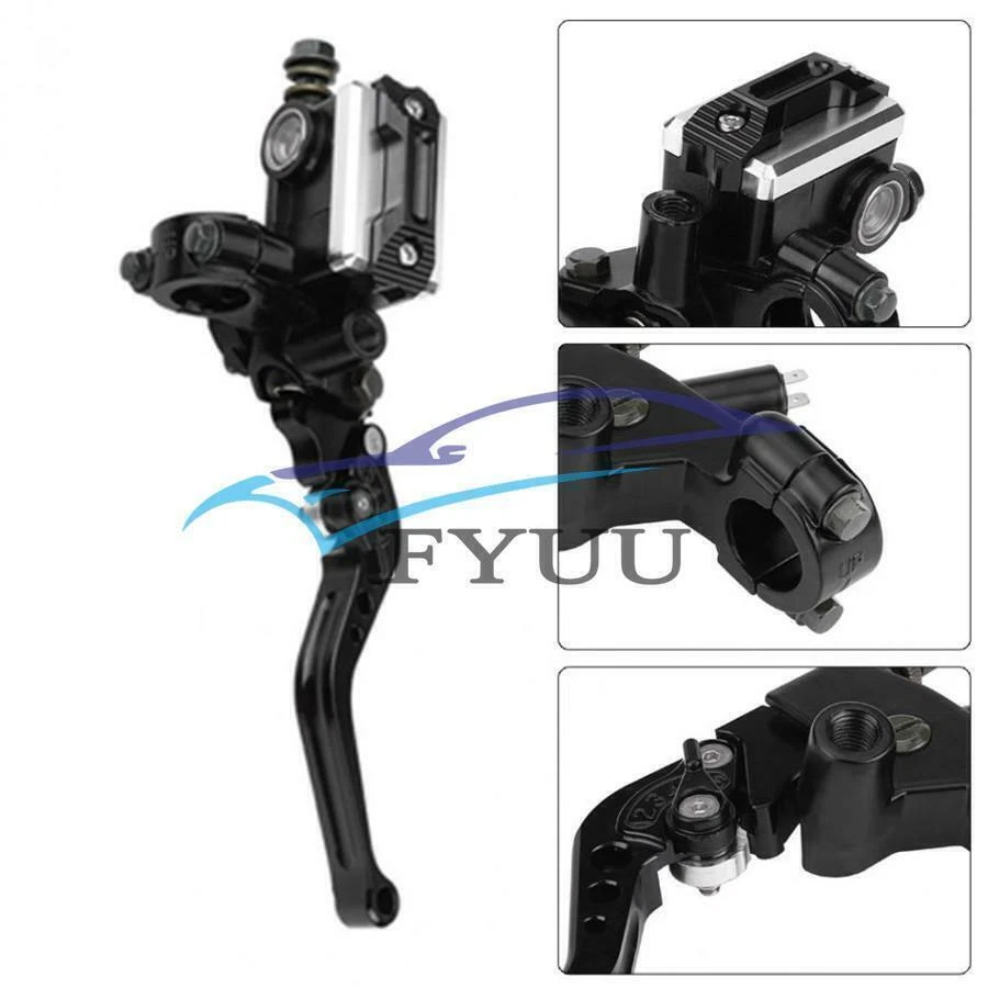 7/8'' Motorcycle Front Brake Master Cylinder Clutch w/Levers Fluid Reservoir 2x - Image 3 of 4