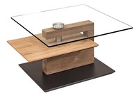 Vierhaus 7894 Couchtisch Mit Glasplatte Drehbar Gestell Wildeiche Massiv