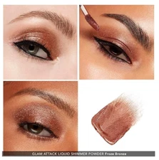 HAUS LABS Lady Gaga GLAM ATTACK Liquid Shimmer Powder Eyeshadow FROZE BRONZE $35