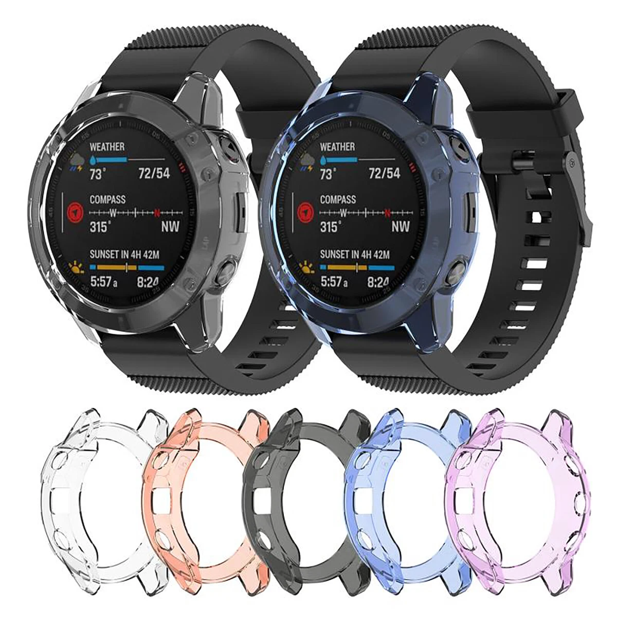 For Garmin Fenix 6 S 6 6 X Pro Shockproof Case TPU Cover