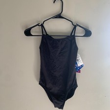 Motionwear leotard- black- lace closed back-adult petite