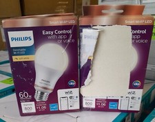 PHILIPS SMART WI-FI WIZ LED LIGHT BULB SOFT WHITE A19 60W 800 LUMENS 2 Pack