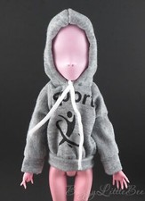 Sport Hooded Gray Sweatshirt Hoodie Sweater for 11" dolls