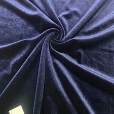 Velvet Fabric Solid Dark Blue Color Full Stretch By Yard